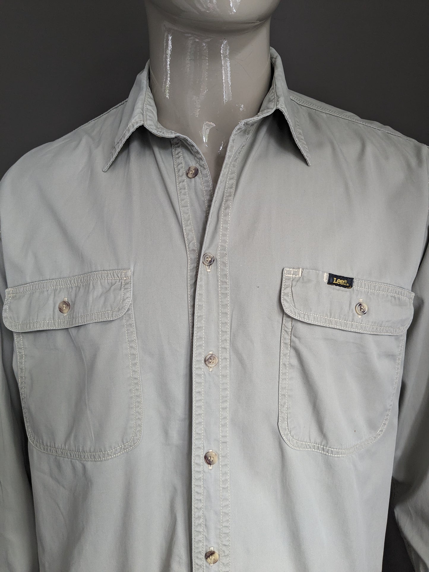 Vintage Lee Shirt. Coloré beige. Taille l / xl.