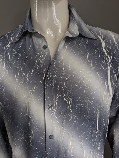 Camicia d'oro vintage. Effetto rughe beige grigio. Taglia XL.