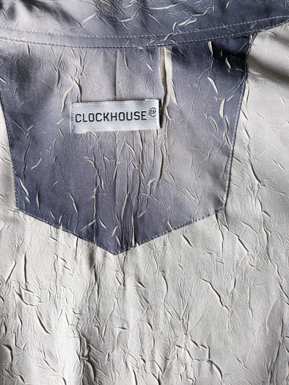 Camisa Vintage Clockhouse. Efecto de arrugas de color beige gris. Tamaño xl.