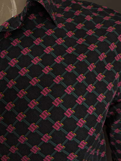 Scotch and soda shirt. Pink black green print. Size L. Regular Fit.