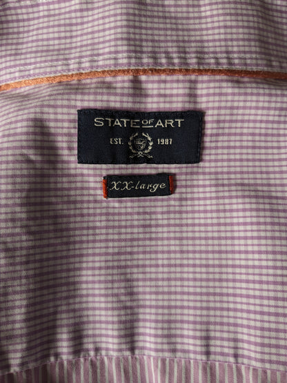 State of art shirt. Pink white striped. Size 2XL / XXL. Type of cufflinks.