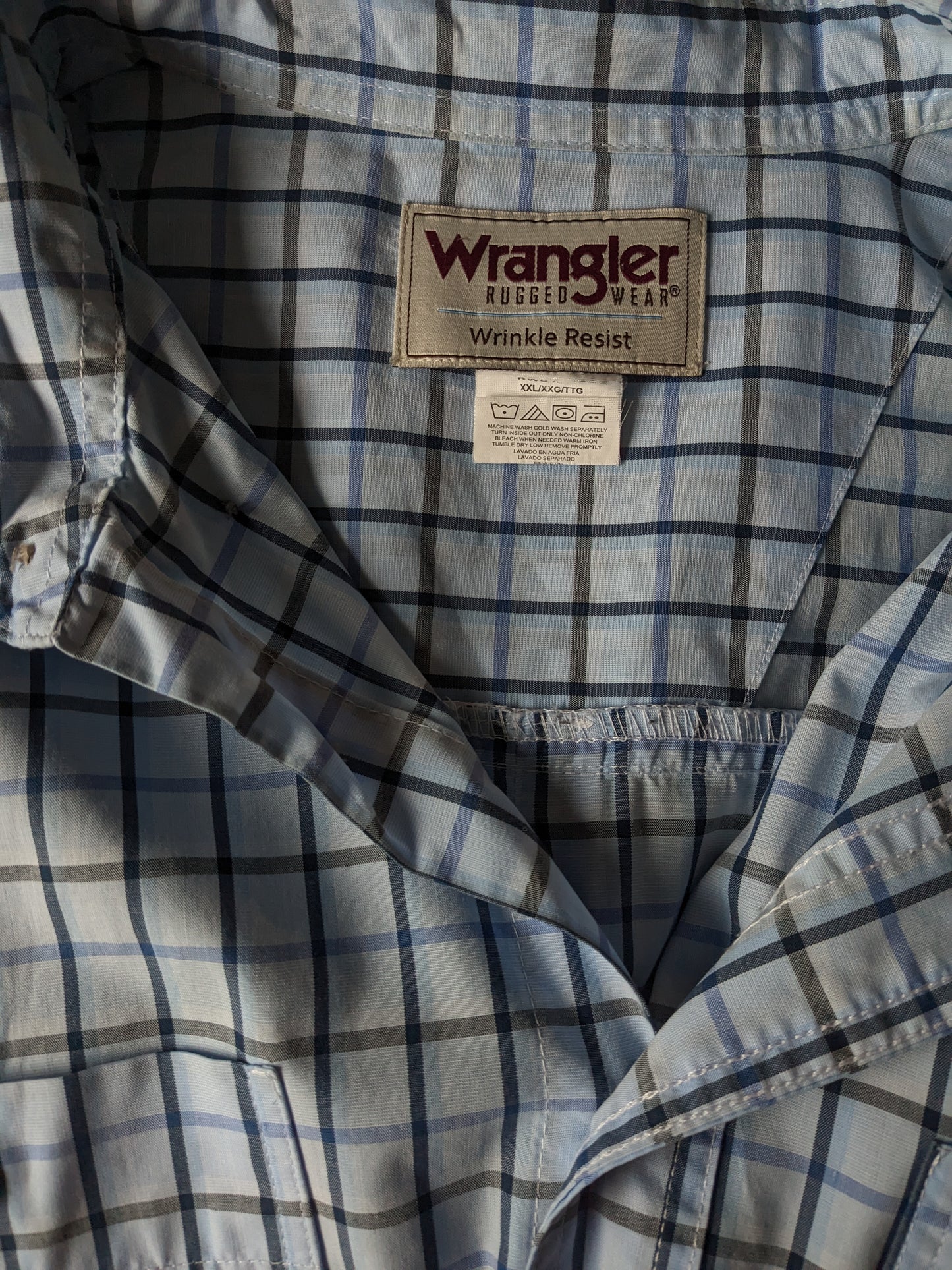 Wrangler Rugdewear Shirt Short Sleeve. Bloc bloqué. Taille 2xl-xxl / 3xl / xxxl.