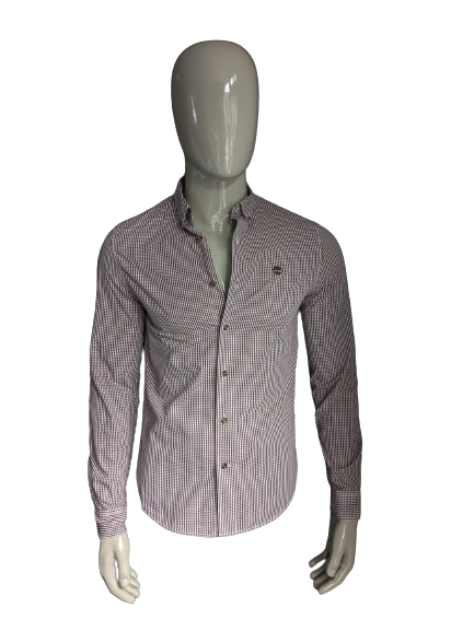 Camicia Timberland. White a scacchi rossi. Size S. Slim Fit.