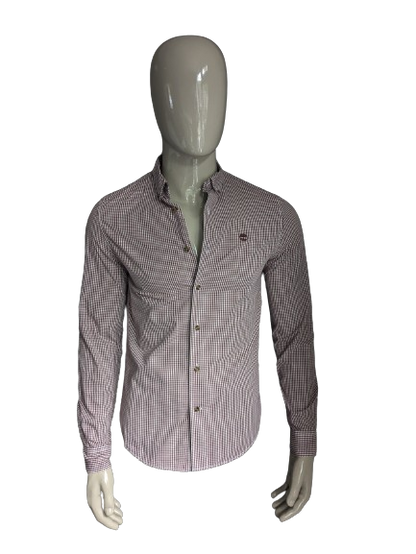 Camicia Timberland. White a scacchi rossi. Size S. Slim Fit.