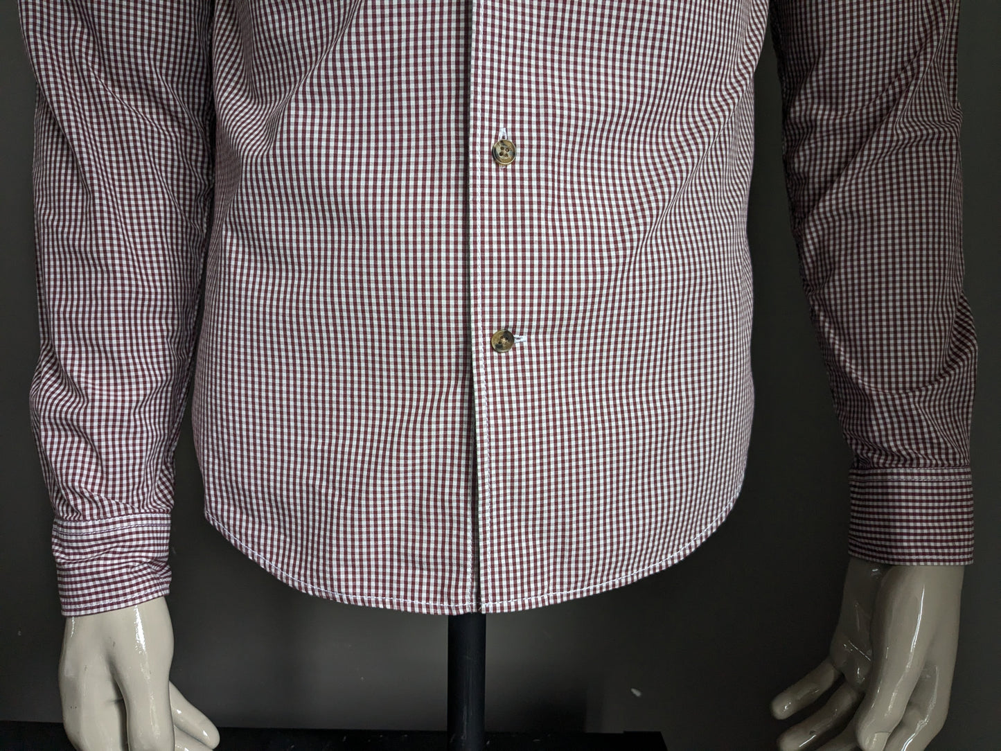 Camisa de Timberland. Red blanco a cuadros. Tamaño S. Slim Fit.