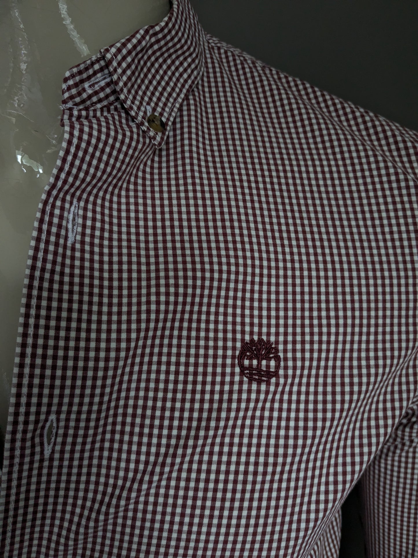 Camisa de Timberland. Red blanco a cuadros. Tamaño S. Slim Fit.