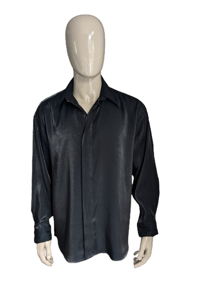 Chemise Elliot vintage. Motif brillant noir. Taille xl.