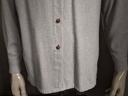 Camicia vintage Primle. Grigio chiaro miscelato. Taglia M.