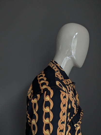 Brandless print shirt. Gold chain print. Size M.