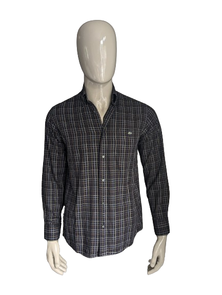 Camicia lacoste. Lilla di beige marrone controllato. Taglia 38 / S.