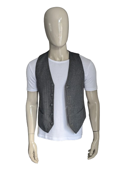 Woolen waistcoat. Gray striped. Size S. #341