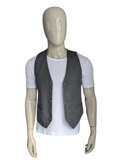 Woolen waistcoat. Gray striped. Size S. #341