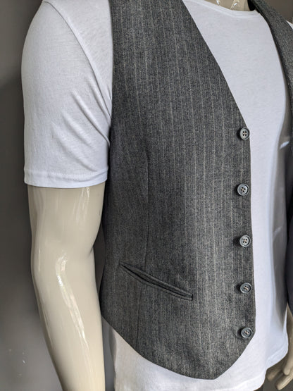 Gilet en laine. Rayé gris. Taille S. # 341