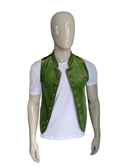 Prachtig vintage Stockerpoint gilet. Fluweel look groen met aparte knopen. Maat XS.