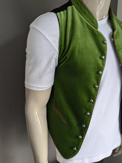 Bellissimo gilet vintage StockerPoint. Velvet sembra verde con pulsanti separati. Taglia XS.