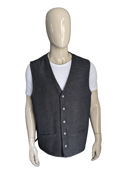 Casamoda gilet. Bruin  zwart grijs motief. Maat XXL / 2XL