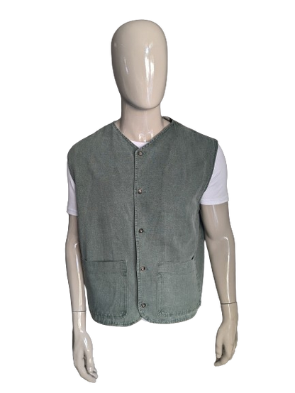 Vintage Dornbusch casual gilet. Groen motief. Maat XL / XXL