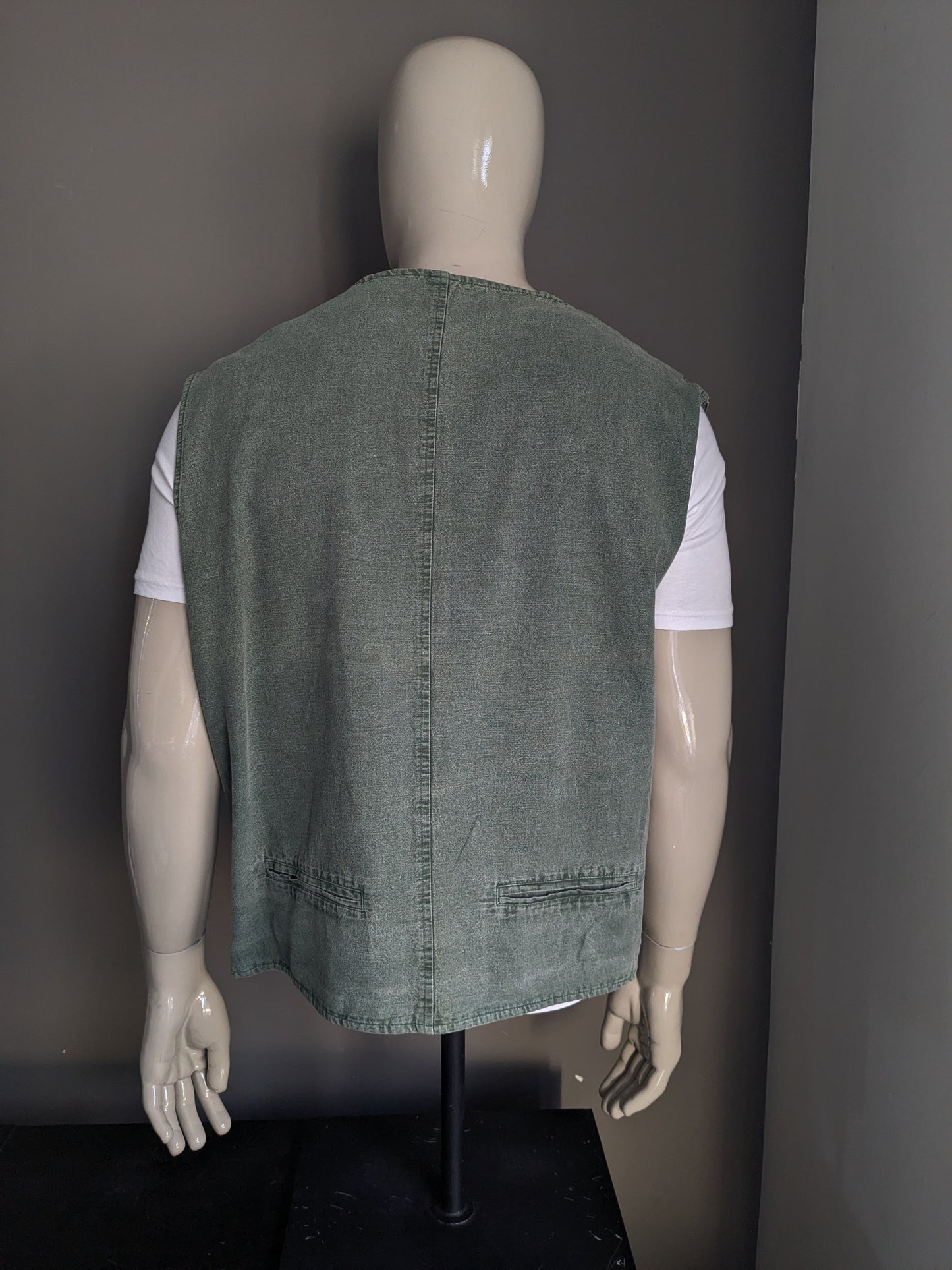 Vintage Dornbusch au gilet occasionnel. Motif vert. Taille xl / xxl