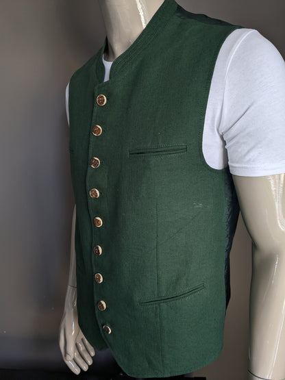 Vintage Alpin de luxe gilet met aparte knopen. Groen. Maat 52 / L.