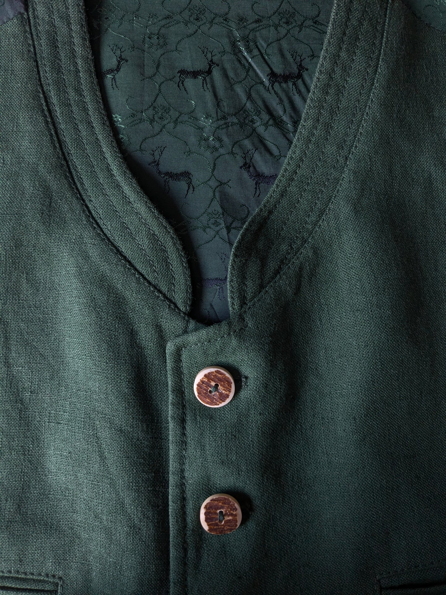 Wiistcoat vintage Alpin de Luxe con pulsanti separati. Verde. Dimensione 52 / L.