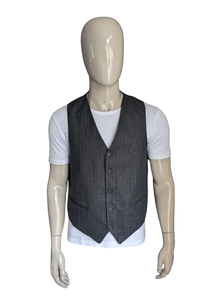 Waistcoat. Gray red striped. Size L. #343