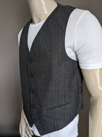 Waistcoat. Gray red striped. Size L. #343