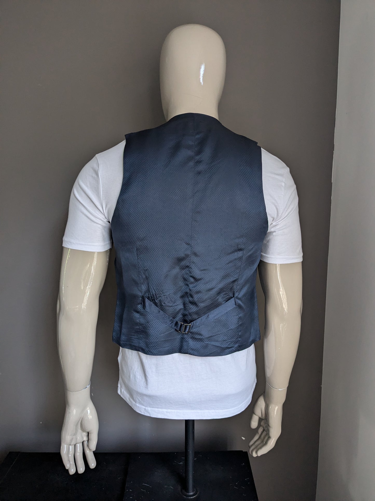 WILVORST WAISTCOAT. Stampa marrone blu viola. Taglia S.