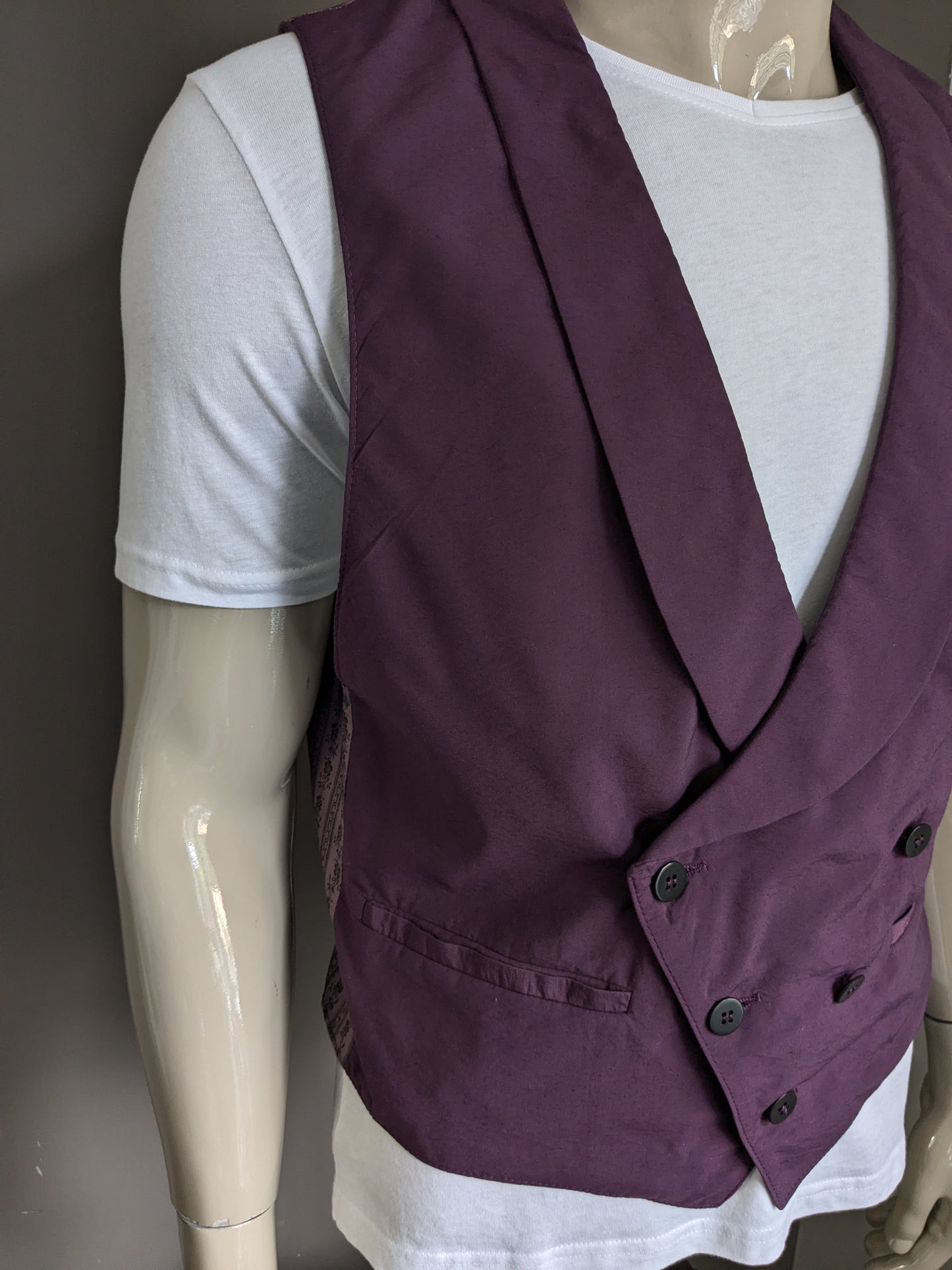 Gilet Redpoint vintage con revers. Viola colorato. Taglia M.