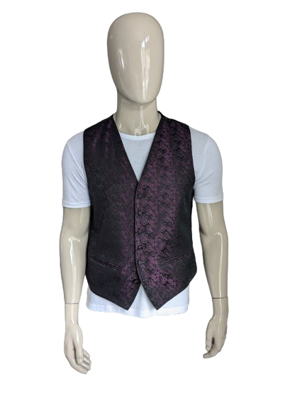 Le gilet Frederick Theeak. Impression brillante pourpre noire. Taille L.