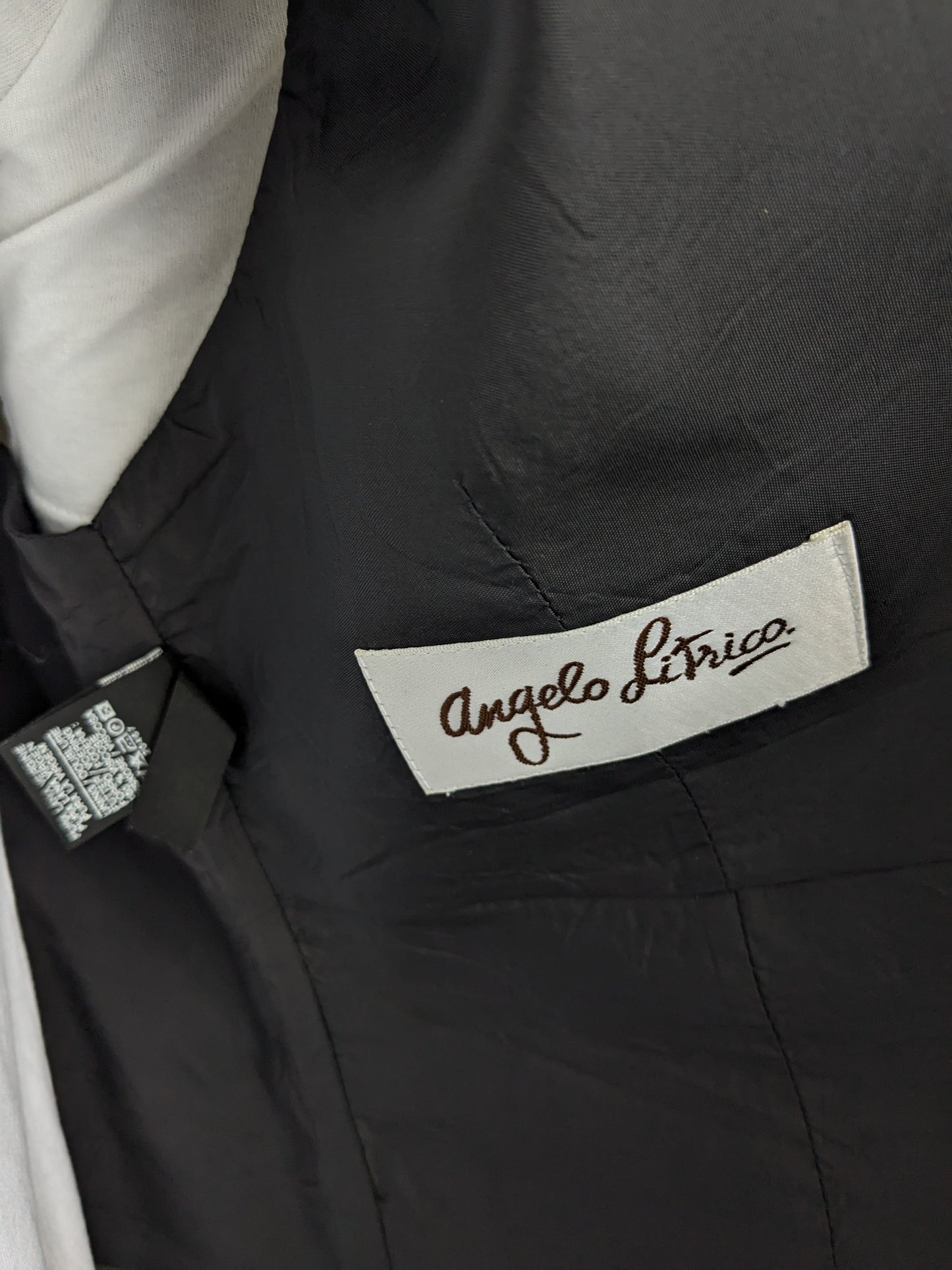 Vintage Angelo Litrico Woolen Gilet. Gris foncé rayé. Taille 25 (50 / m)