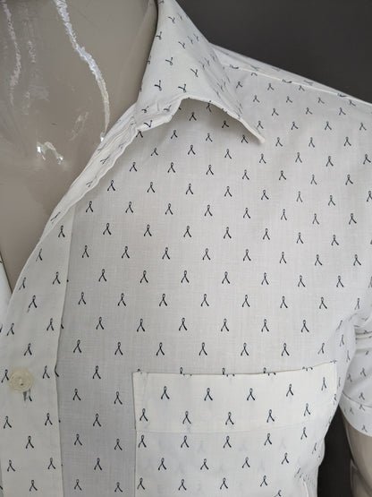 Modell Paris camicia corta. Stampa in bianco e nero. Taglia L.