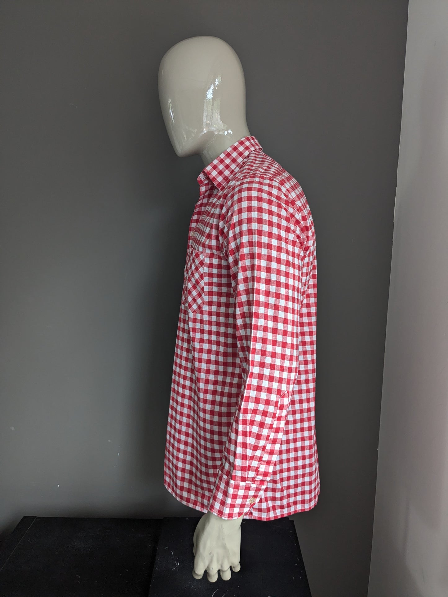 Camisa de cenizas vintage. Red blanco a cuadros. Talla L.