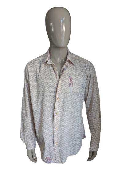 Camicia da replay. BEIGE Oranje Stampa. Taglia xxl.