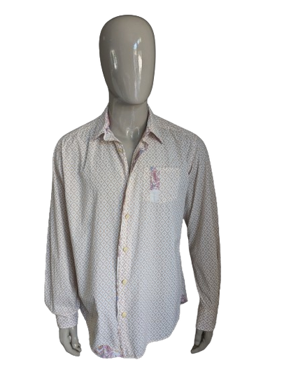 Camicia da replay. BEIGE Oranje Stampa. Taglia xxl.