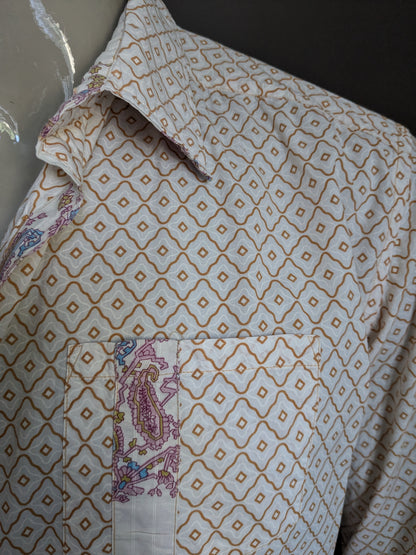 Camicia da replay. BEIGE Oranje Stampa. Taglia xxl.