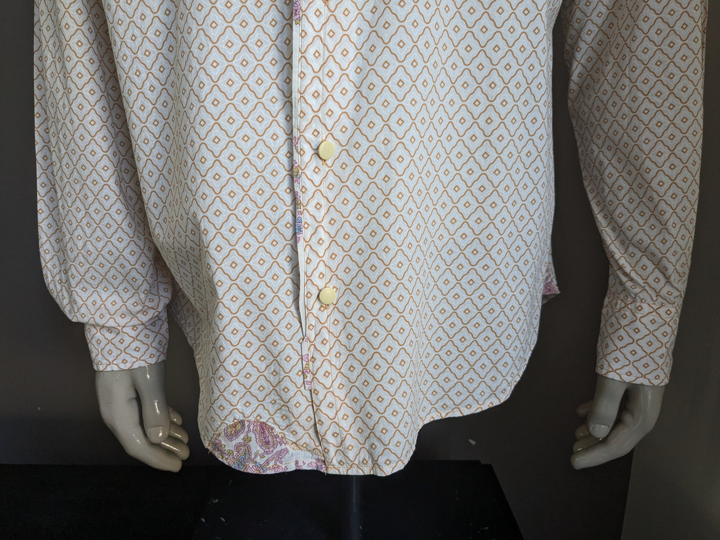 Camicia da replay. BEIGE Oranje Stampa. Taglia xxl.