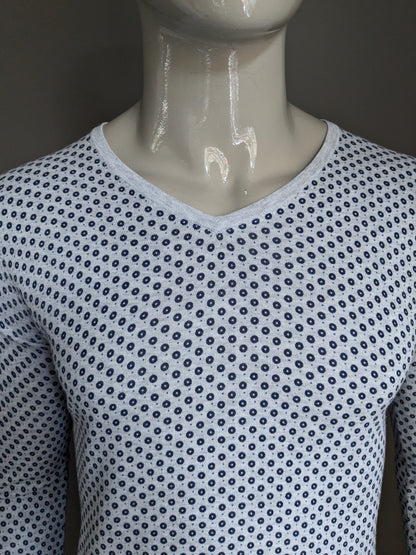 Scotch & Soda thin sweater. Gray blue circle print. Size S.