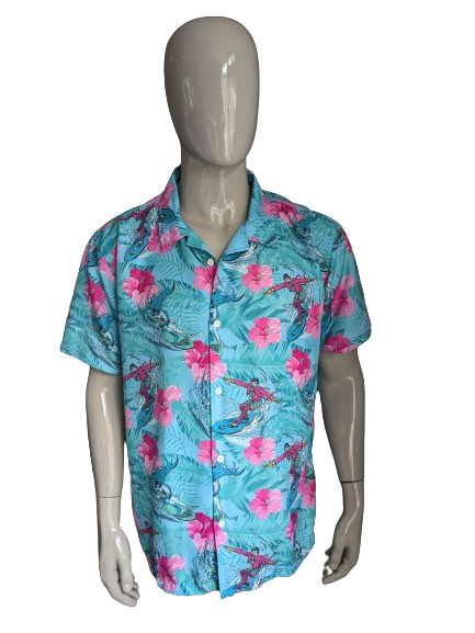 Chemise Batman Hawaii à manches courtes. Joker Surf Print. Taille xl.