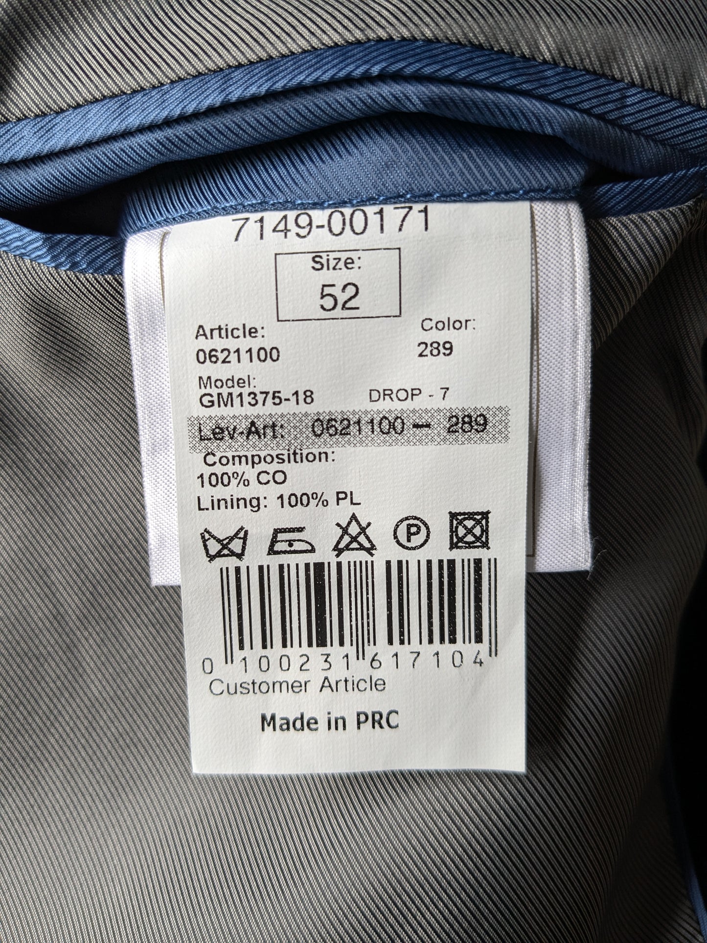 Veste de côte de tailleur et de fils. Belle côte. Bleu foncé. Taille 52 / L.