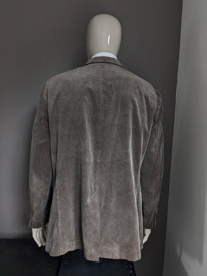 Tailor & Son Rib jacket. Brown with fine rib. Size 58 / XL.