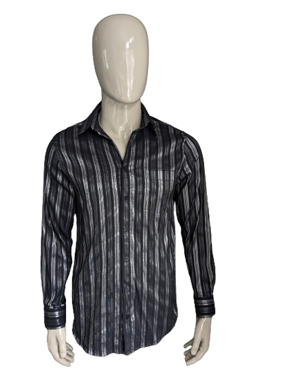 Vintage Roger has a shirt. Black / silver striped. Size L.