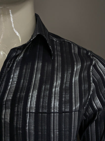 Vintage Roger has a shirt. Black / silver striped. Size L.