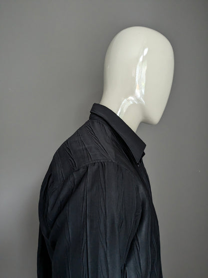 Camisa Vintage Angelo Litrico. Motivo tangible negro. Talla M.