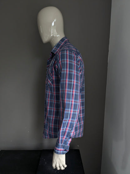 Sancred shirt. Red blue checked. Size L.