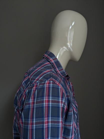 Sancred shirt. Red blue checked. Size L.