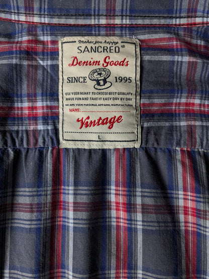 Sancred shirt. Red blue checked. Size L.