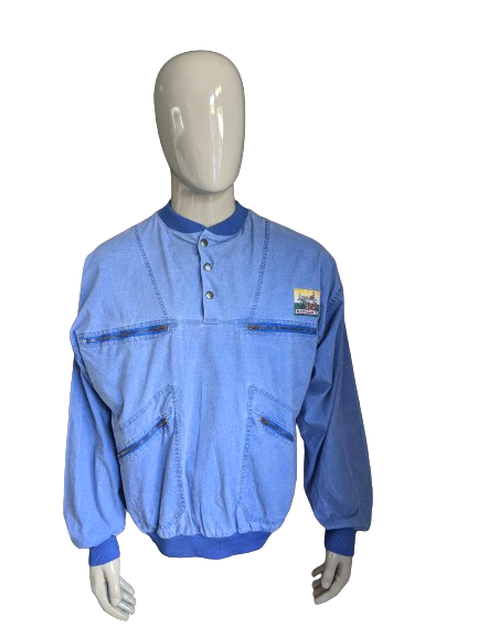 Sighi di polo vintage Rangers con fascia elastica. Blu misto. Dimensione XL / XXL.