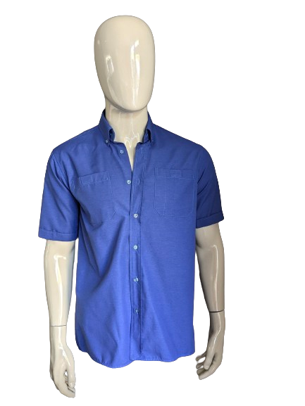 Vintage Mont Carmel Shirt Short Sleeve. Blue. Size L.