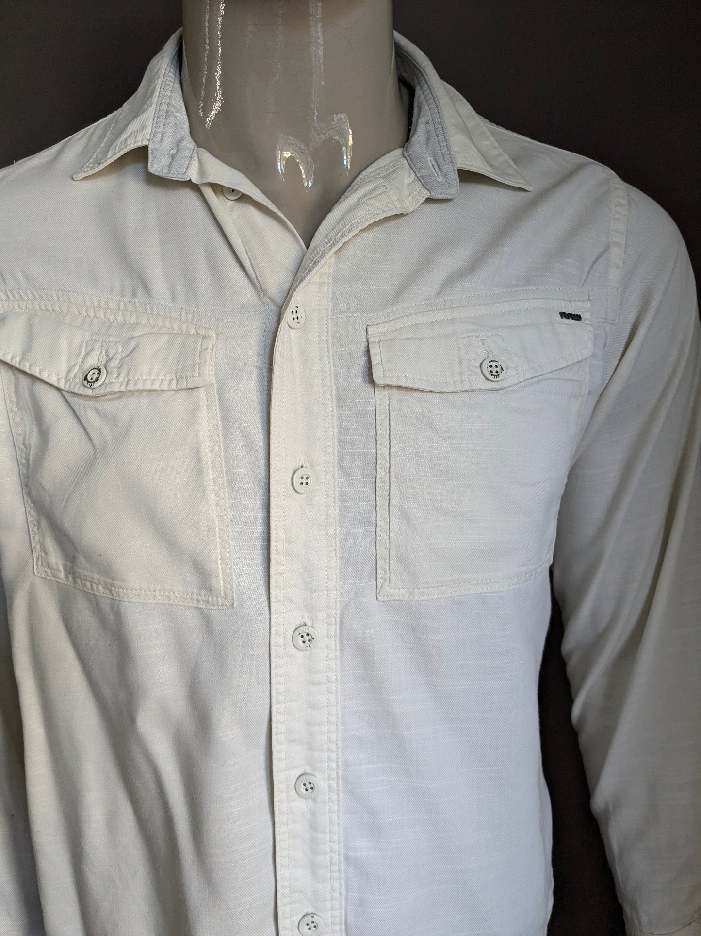 Camicia di lino grezza G-star. Beige. Taglia L.