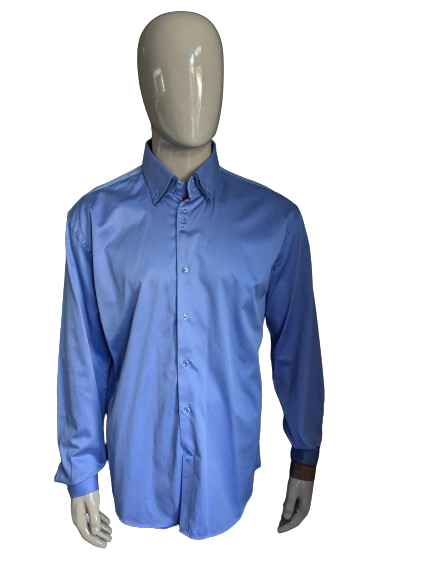 Camisa de mezclilla WAM con cuello doble. Azul. Tamaño xl.